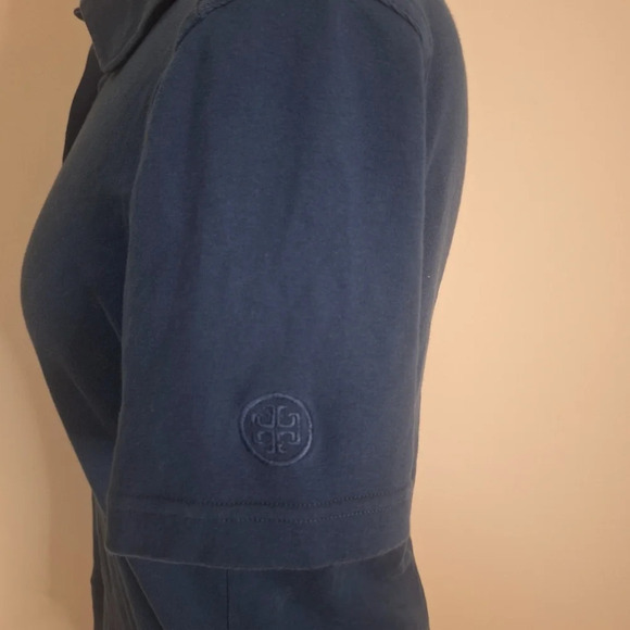 Tory Burch 4 logo button cotton polo shirt SZ L - Picture 4 of 8
